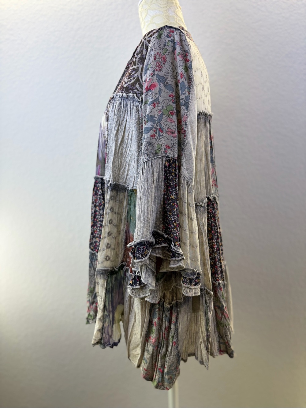 Young Threads Patchwork Boho Oversized Tunic Top Multicolor Small - Picture 11 of 15